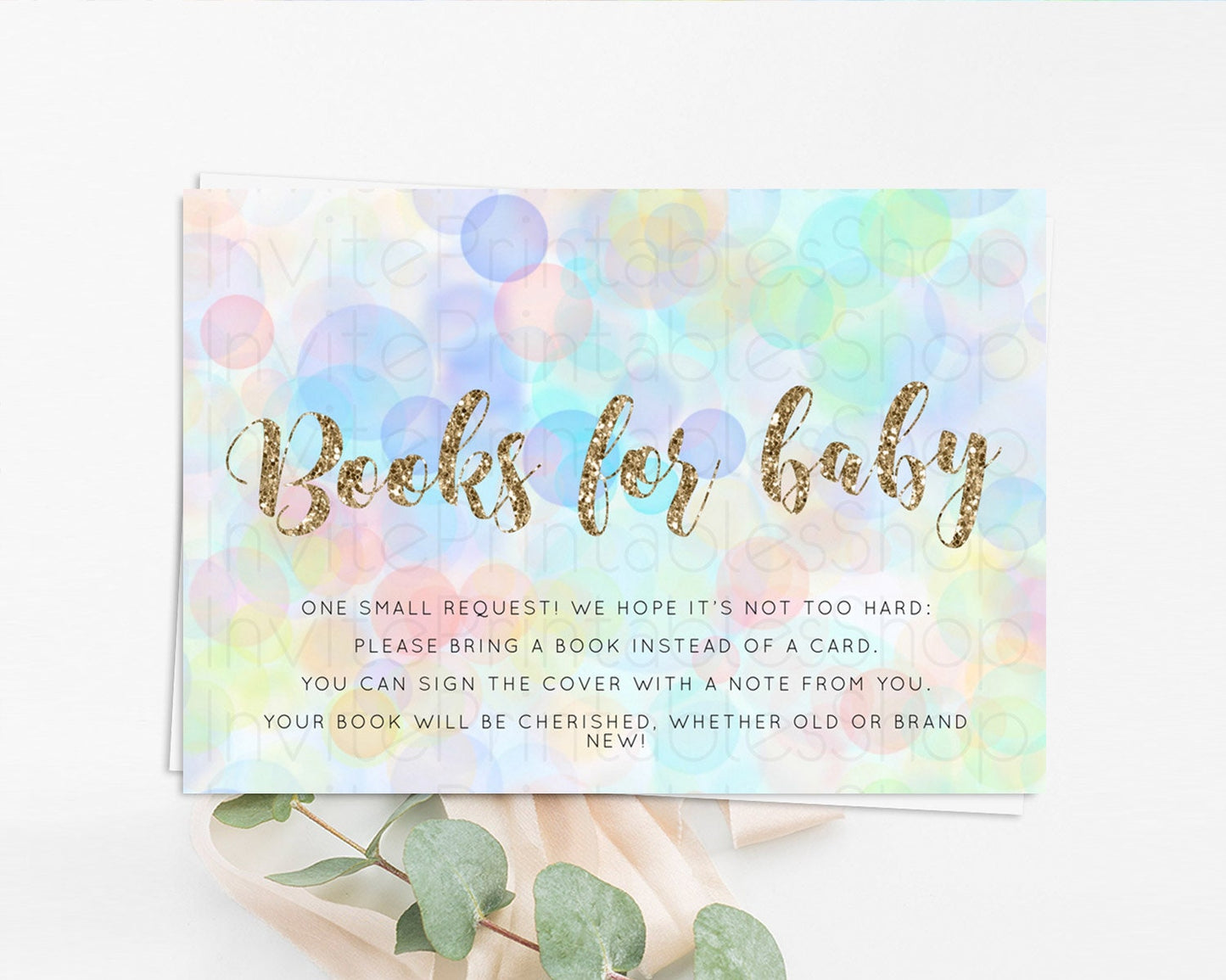 Pastel Books For Baby Card Bubble Bath Baby Shower Books Insert Rainbow Book Card Pastel Bubbles Colorful Confetti Book Poem Request D10447