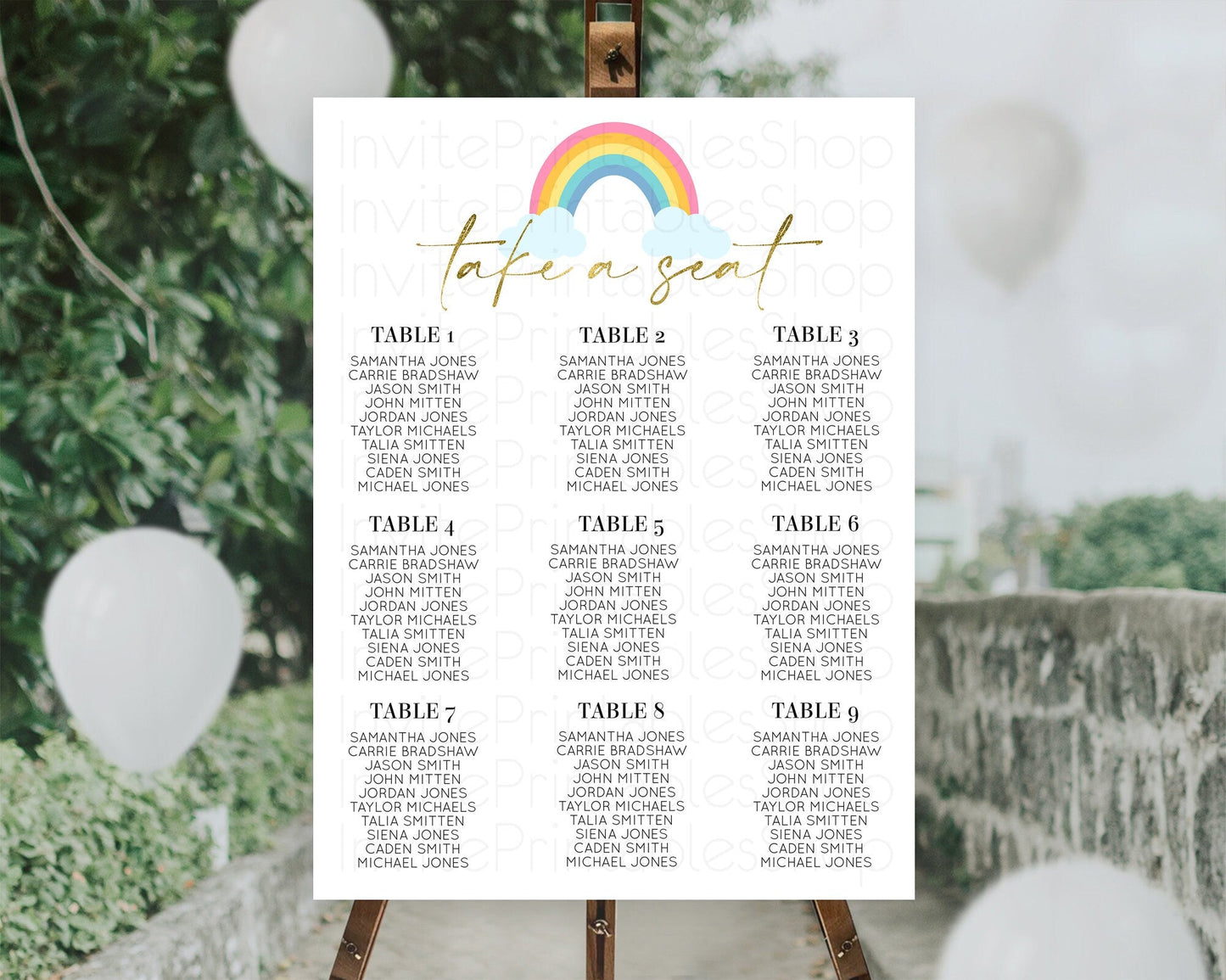 Pastel Rainbow Seating Chart Boho Rainbow Seating Chart Rainbow Seating Chart Pastel Seating Chart Boho Rainbow Seating Sign D10123