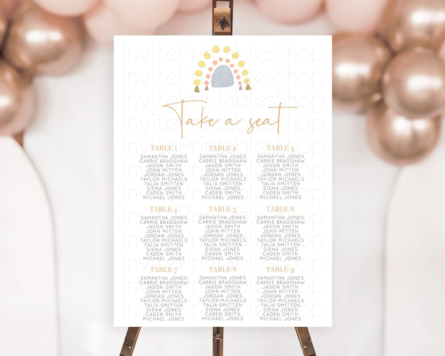 Pastel Rainbow Seating Chart Boho Rainbow Seating Chart Rainbow Seating Chart Pastel Seating Chart Boho Rainbow Seating Sign D10688