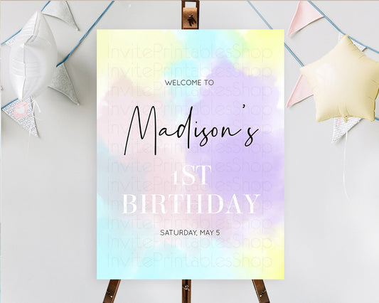 Editable Pastel Welcome Sign Pastel Rainbow Welcome Sign Colorful Rainbow Co
