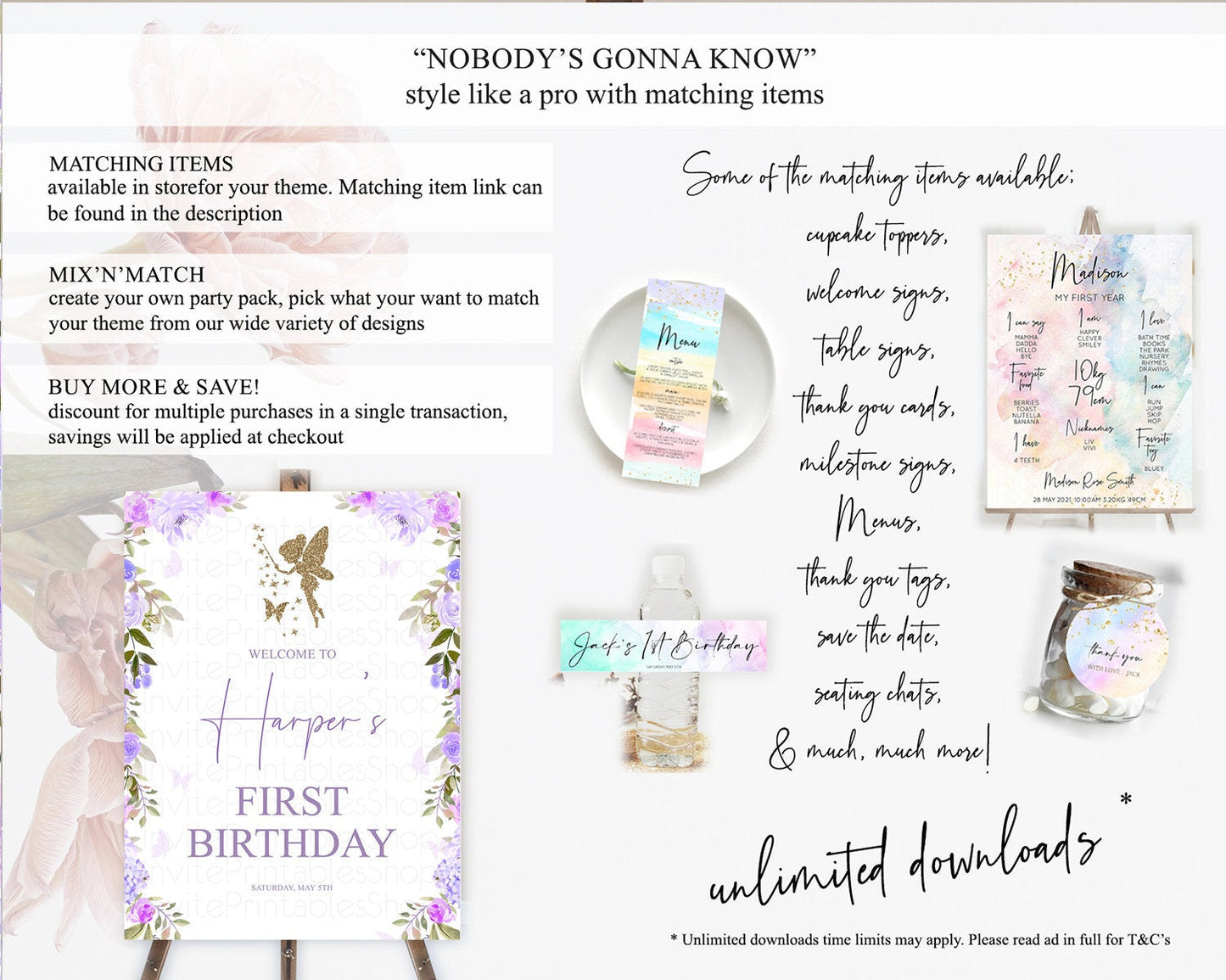 Fairy Welcome Sign Fairy Welcome Board Enchanted Garden Pastel Floral Butterfly Decor Secret Garden First Birthday Welcome Sign D10910