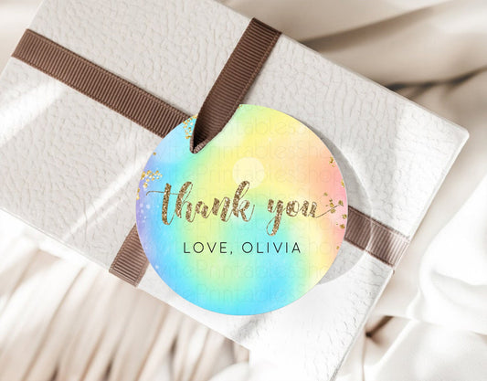 Editable Pastel Thank You Tags Rainbow Thank You Gift Tags Colorful Pastel F