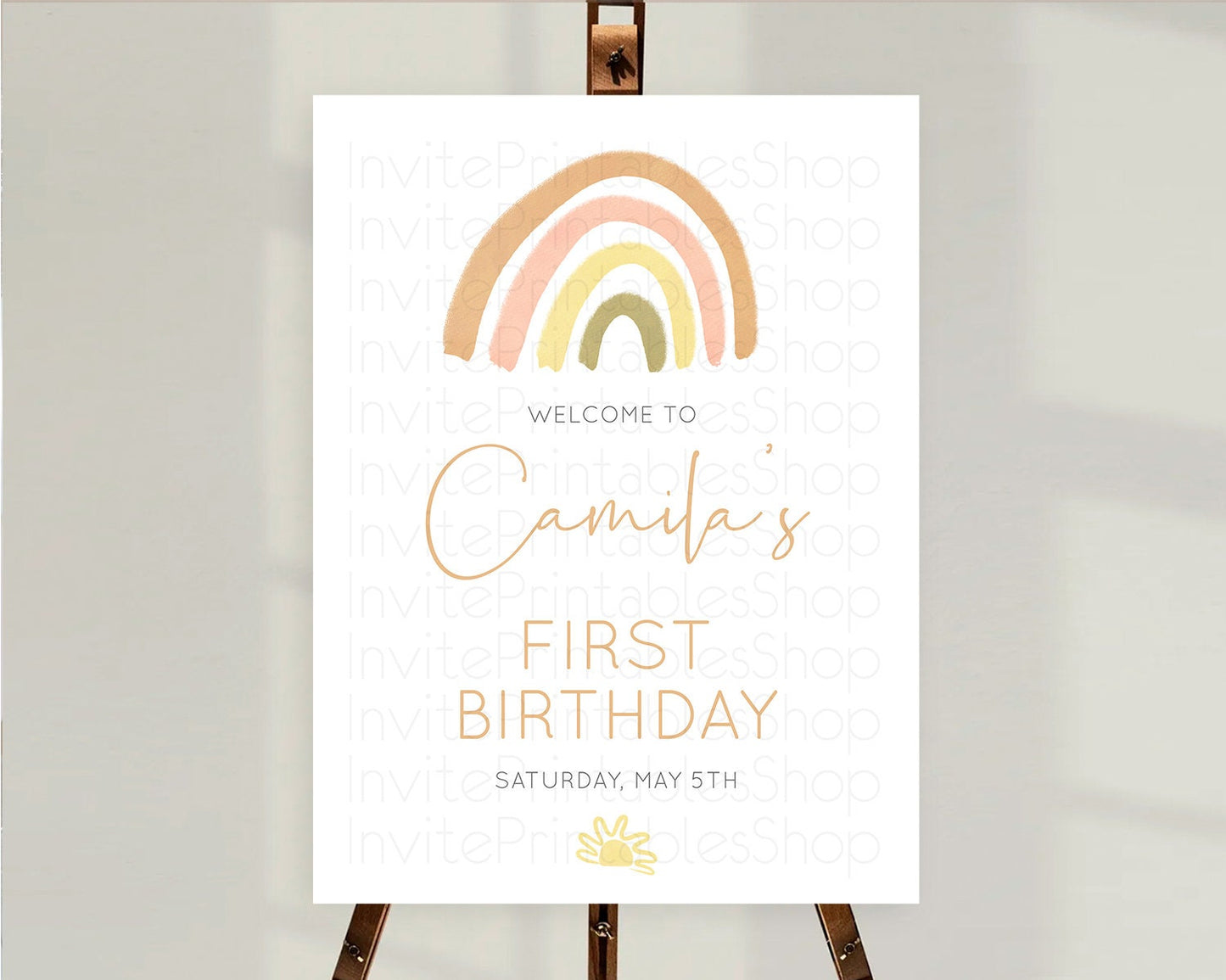 Pastel Rainbow Welcome Sign Boho Rainbow Welcome Board Rainbow Welcome Sign Pastel Welcome Decor Rainbow First Birthday Welcome Sign D10684