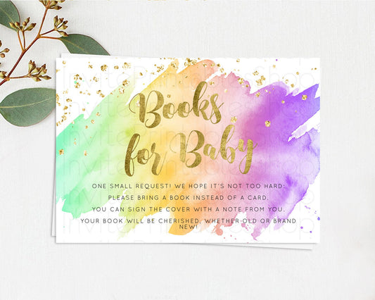 Editable Pastel Books For Baby Card Pastel Rainbow Book Insert Colorful Ombr