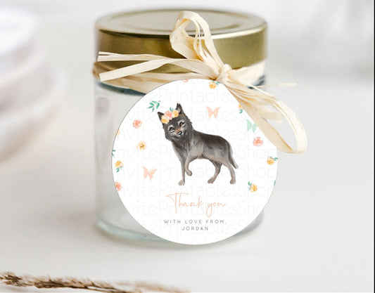 Wolf Thank You Tags Wolf Thank You Gift Tags Pastel Floral Wolf Favor Tags Forest Wolf Party Décor Wolf Birthday Thank You Tags D10362