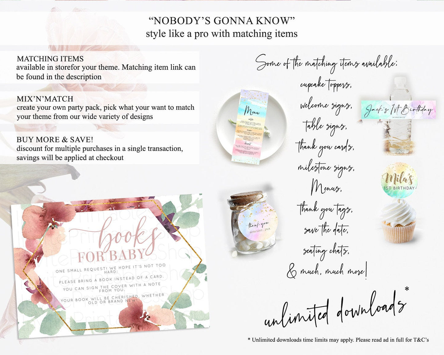 Secret Garden Books For Baby Card Boho Wildflower Book Insert Pastel Flower Garden Baby Shower Card Flower Guests Book Poem Request D10964