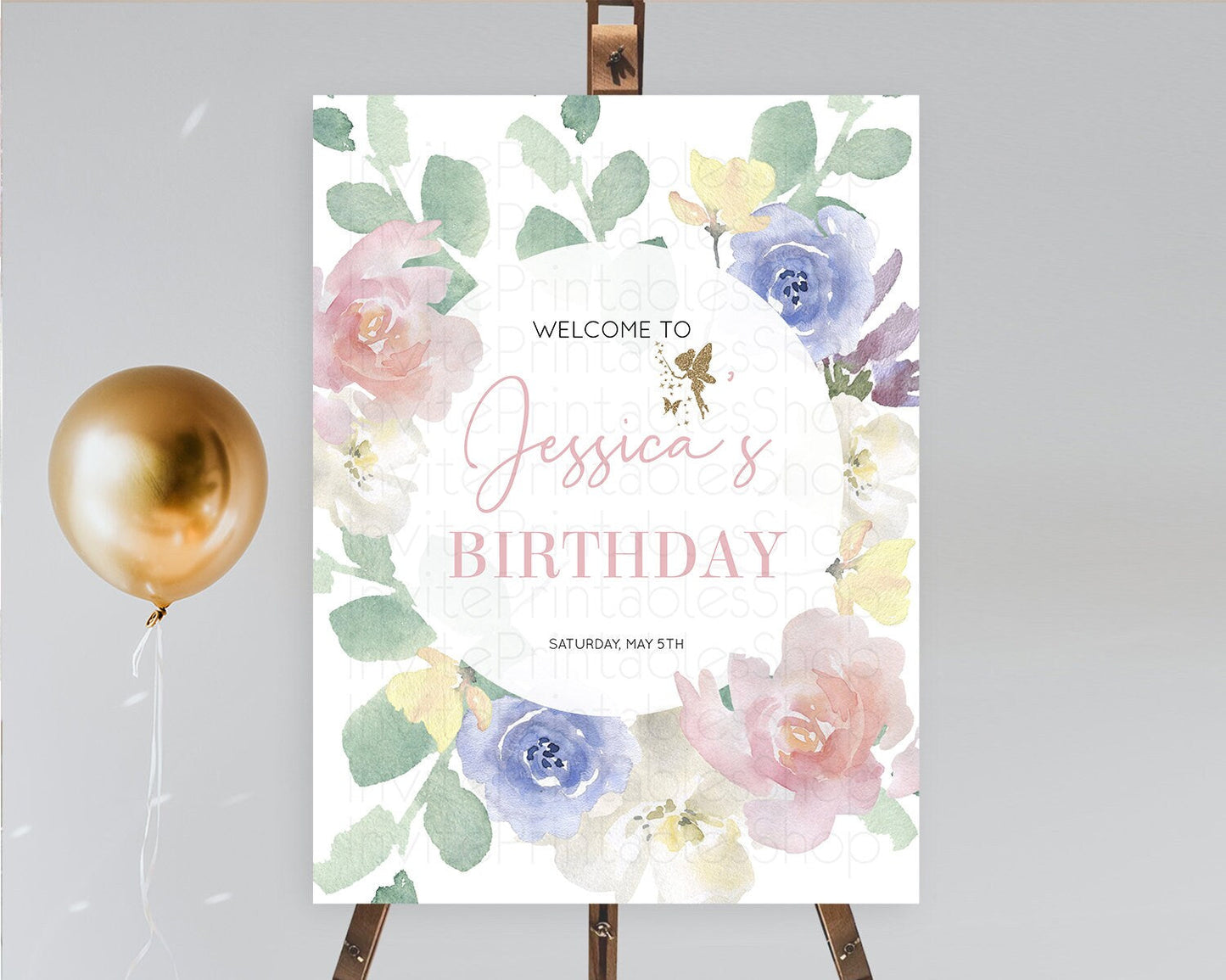 Fairy Welcome Sign Fairy Welcome Board Enchanted Garden Pastel Floral Butterfly Decor Secret Garden First Birthday Welcome Sign D10861
