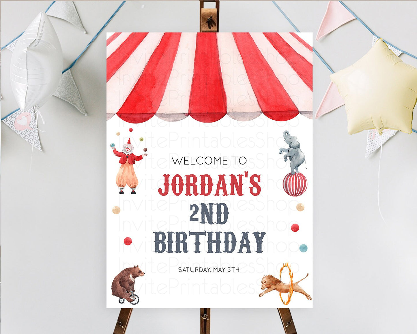 Circus Welcome Sign Carnival Welcome Board Step Right Up Circus Welcome Poster Circus Décor Carnival First Birthday Welcome Sign D10533