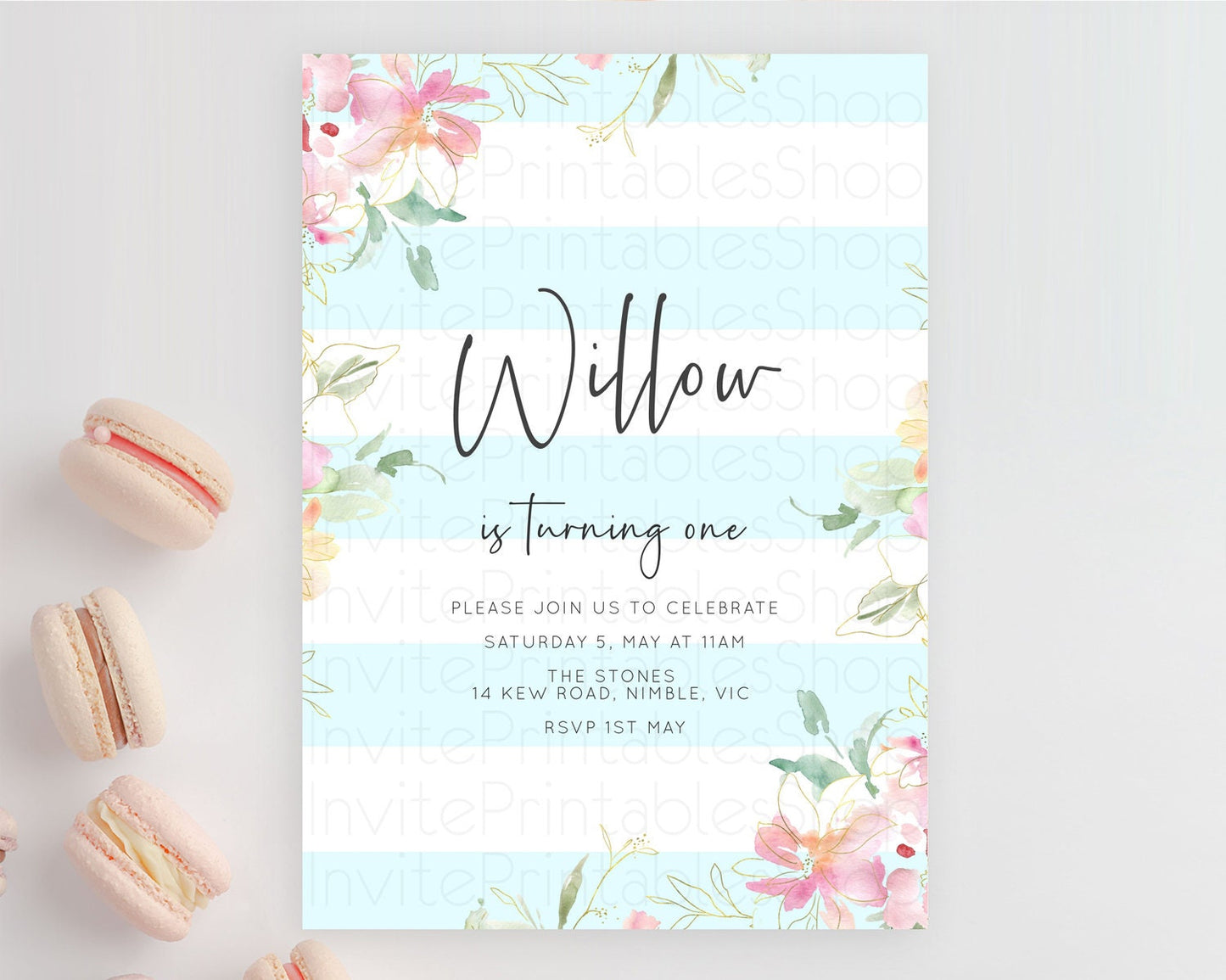 Secret Garden Invitation Wildflower Birthday Invitation Pastel Flowers Invite Enchanted Garden Boho Floral 3rd 2nd First Birthday D10303