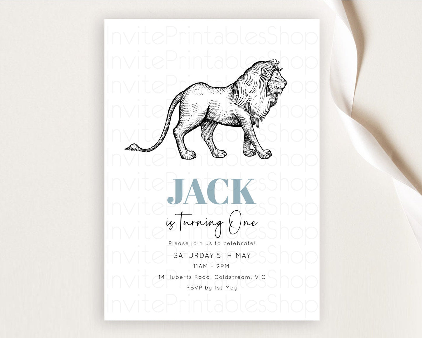 Lion Birthday Invitation Lion Invitation Modern Safari Lion Party 2 Wild 1 Safari Adventure Zoo Birthday Minimalist Lion Invites D10246