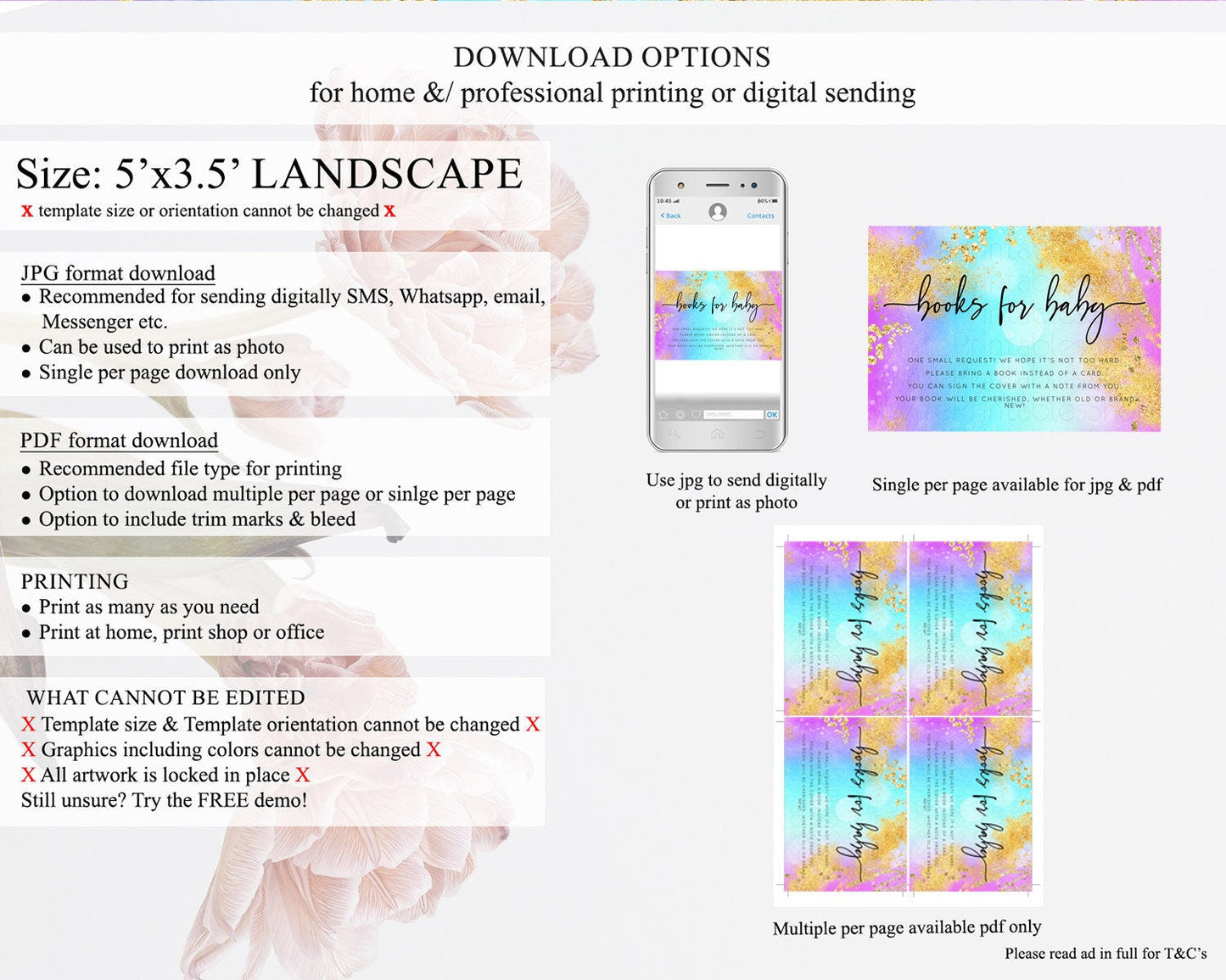 Pastel Books For Baby Card Pastel Rainbow Book Insert Colorful Ombre Watercolor Book Card Confetti Glitter Baby Book Poem Request D10564