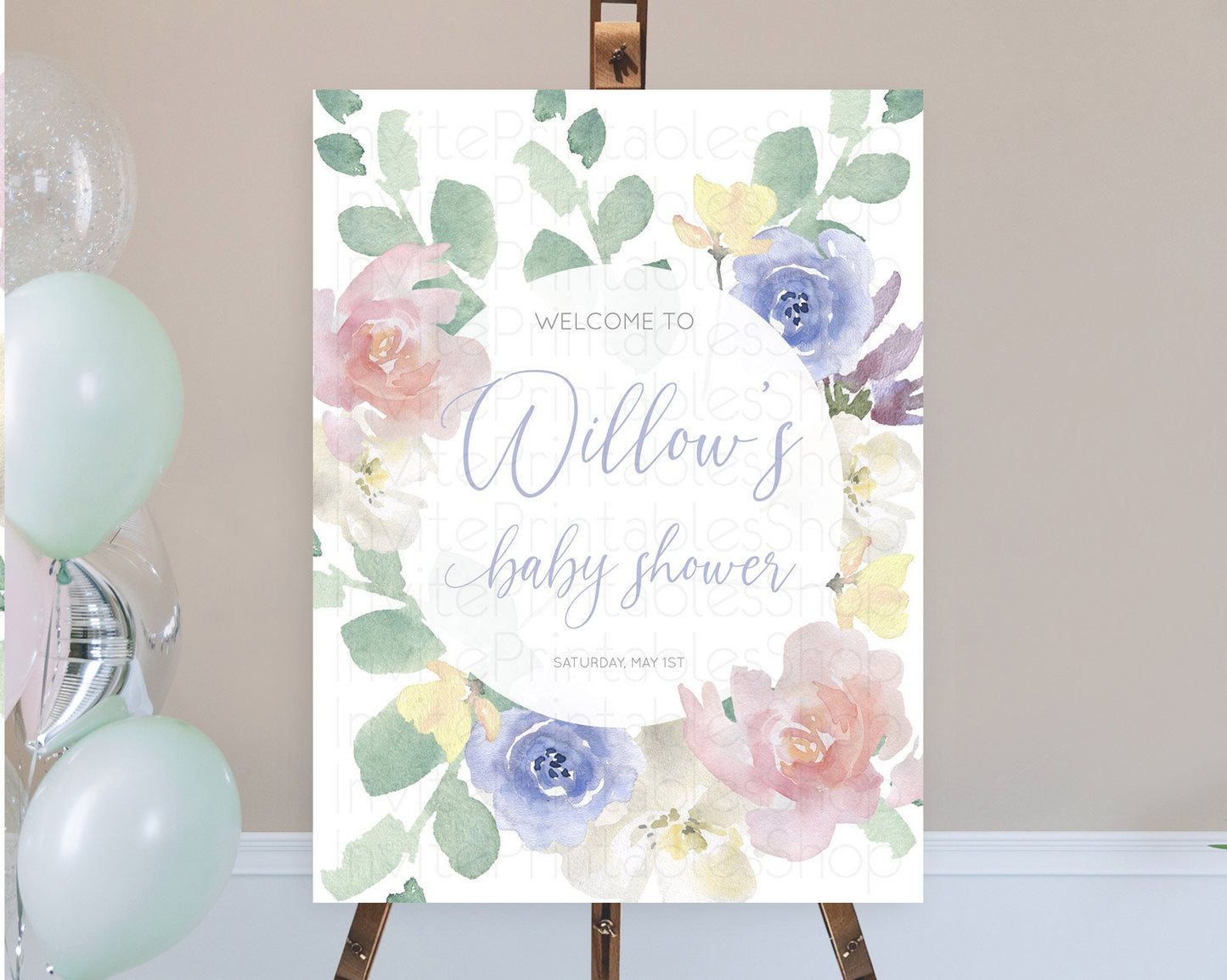 Secret Garden Baby Shower Welcome Sign Wildflower Welcome Board Pastel Flower Garden Welcome Poster Boho Wildflower Welcome Sign D10860