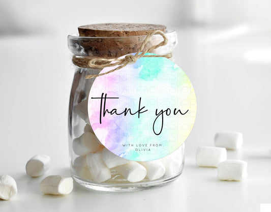 Editable Pastel Thank You Tags Rainbow Thank You Gift Tags Colorful Pastel F
