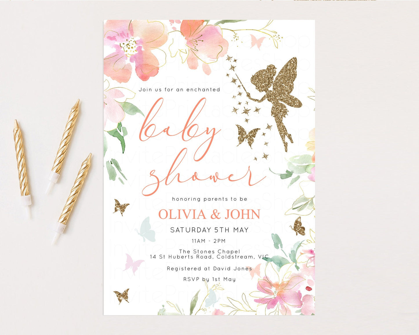 Fairy Baby Shower Invitation Enchanted Forest Baby Shower Secret Garden Shower Whimsical Floral Shower Boho Botanical High Tea Party 91