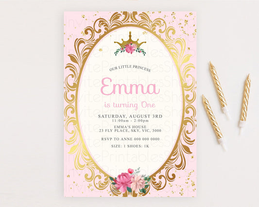 Editable Princess Birthday Invitation Castle Invitation Royal Birthday Fairy