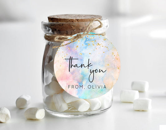 Editable Pastel Thank You Tags Rainbow Thank You Gift Tags Colorful Pastel F