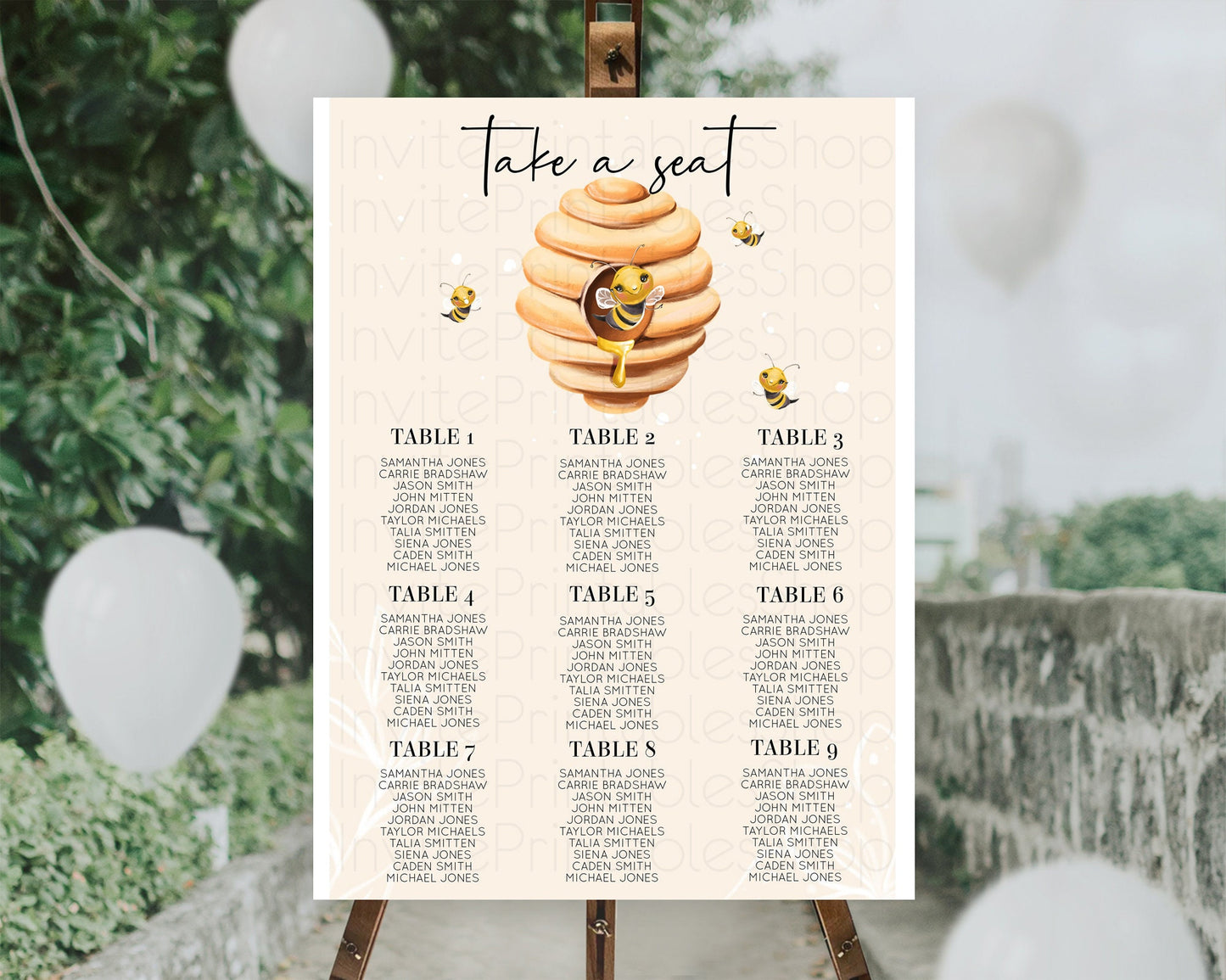 Bee Seating Chart Queen Bee Seating Chart Bee Day Seating Sign Beehive Seating Board Sweet Honey Bee Party Seating Board Bee Décor D10754