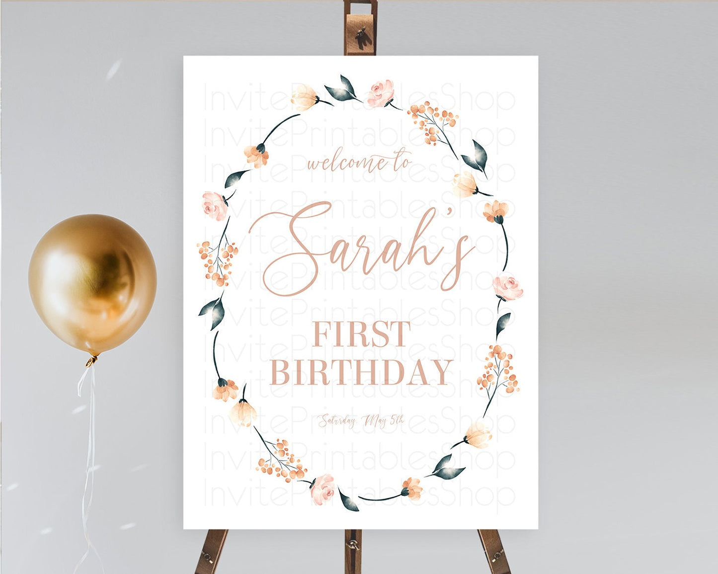 Secret Garden Welcome Sign Wildflower Welcome Board Pastel Flower Garden Welcome Poster Boho Wildflower First Birthday Welcome Sign D10240