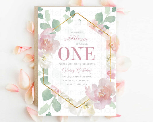 Editable Secret Garden Invitation Wildflower Birthday Invitation Pastel Flow