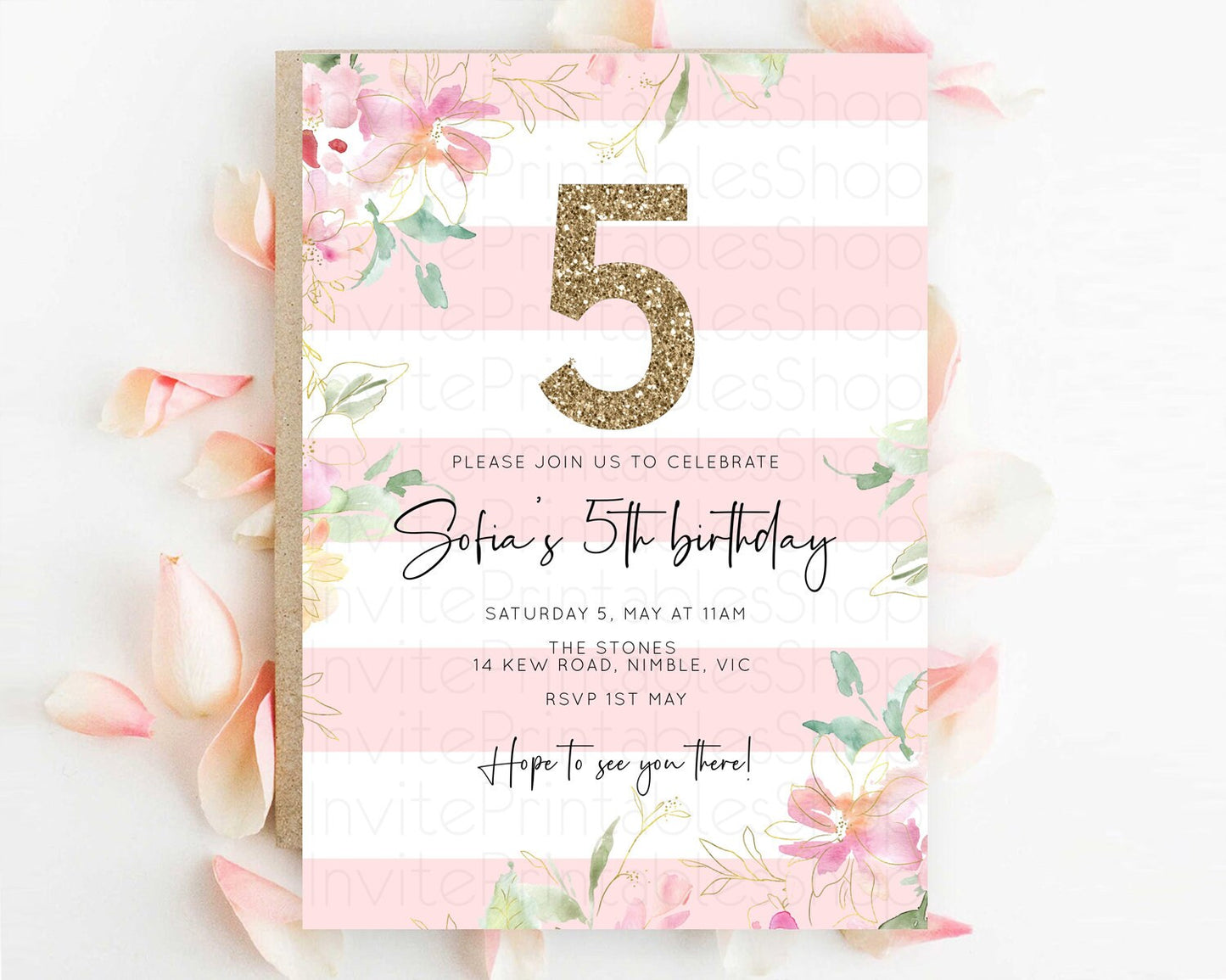 Secret Garden Invitation Wildflower Birthday Invitation Pastel Flowers Invite Enchanted Garden Boho Floral 3rd 2nd First Birthday D10300