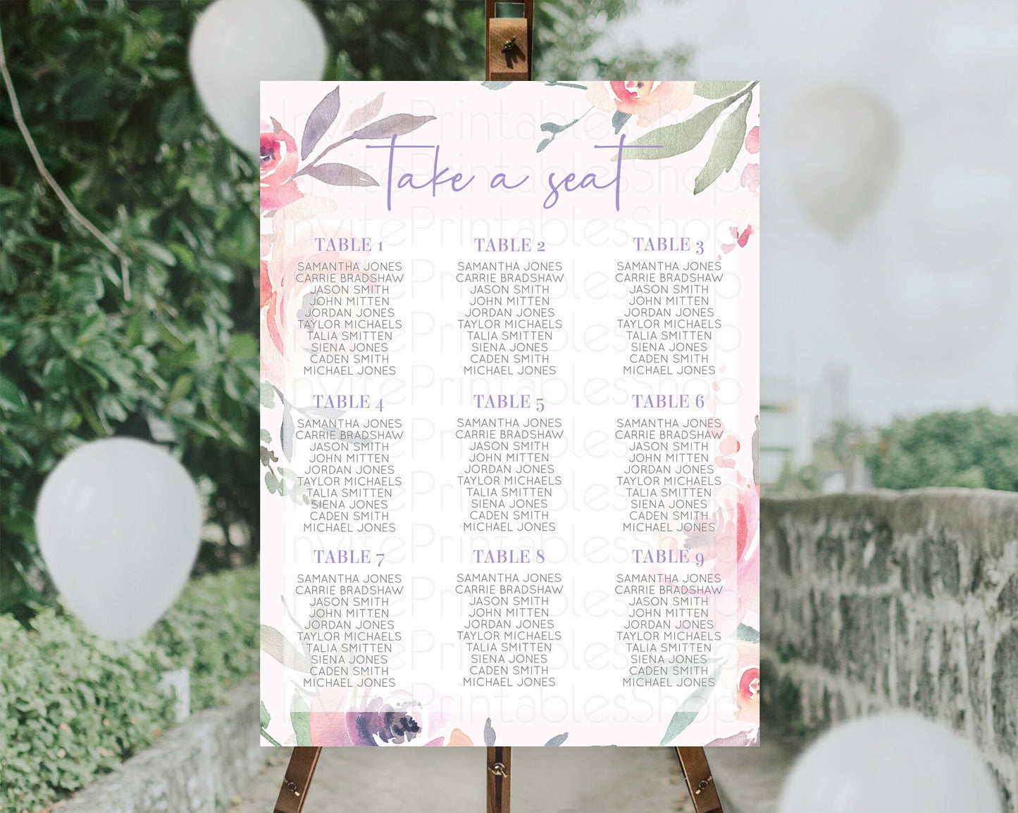 Secret Garden Seating Chart Wildflower Seating Chart Pastel Flowers Seating Chart Enchanted Garden Boho Floral Take A Seat Décor D10198