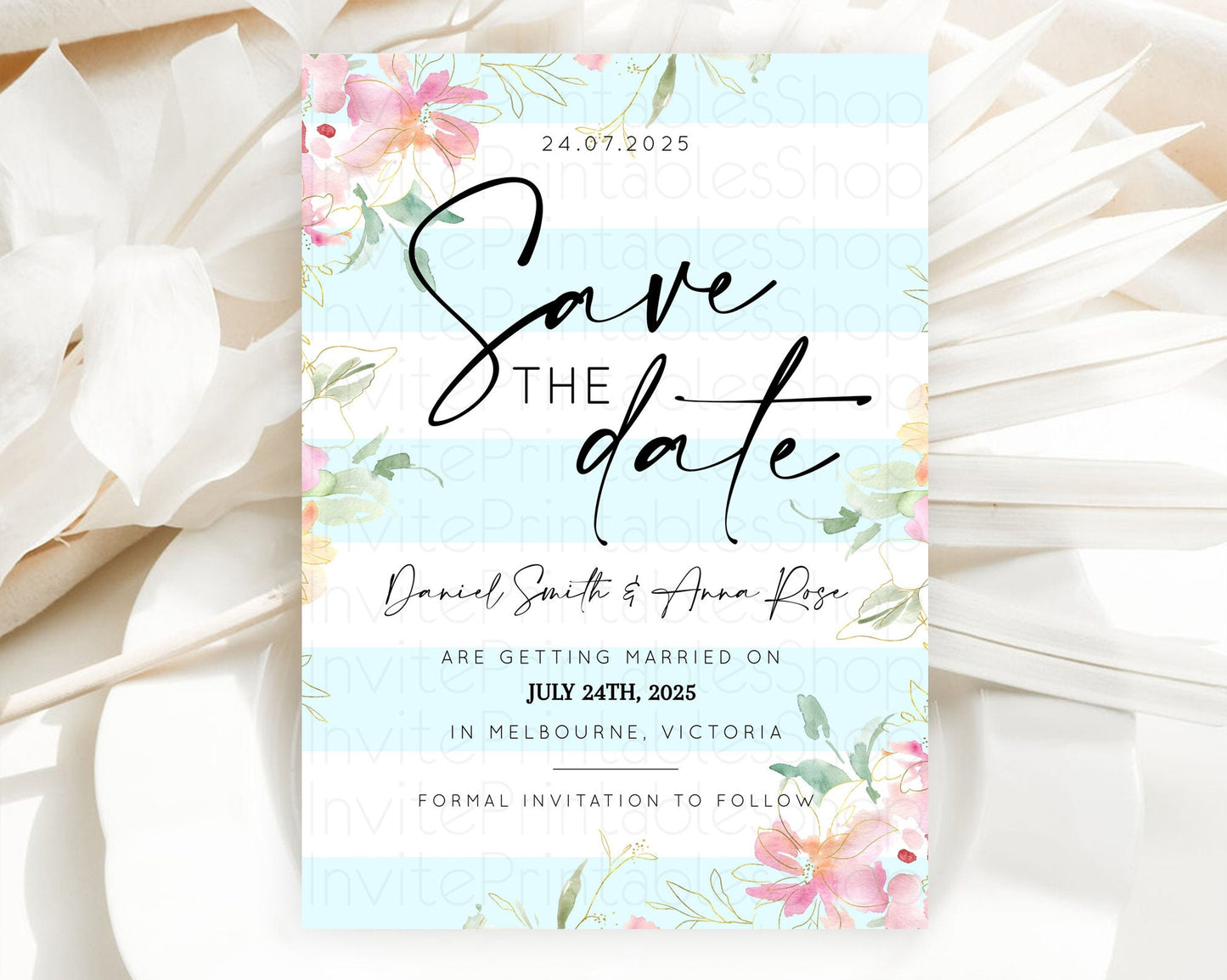 Wildflower Save The Date Template Secret Garden Save The Date Pastel Floral Garden Party Boho Flowers Birthday Baby Shower Wedding D10304