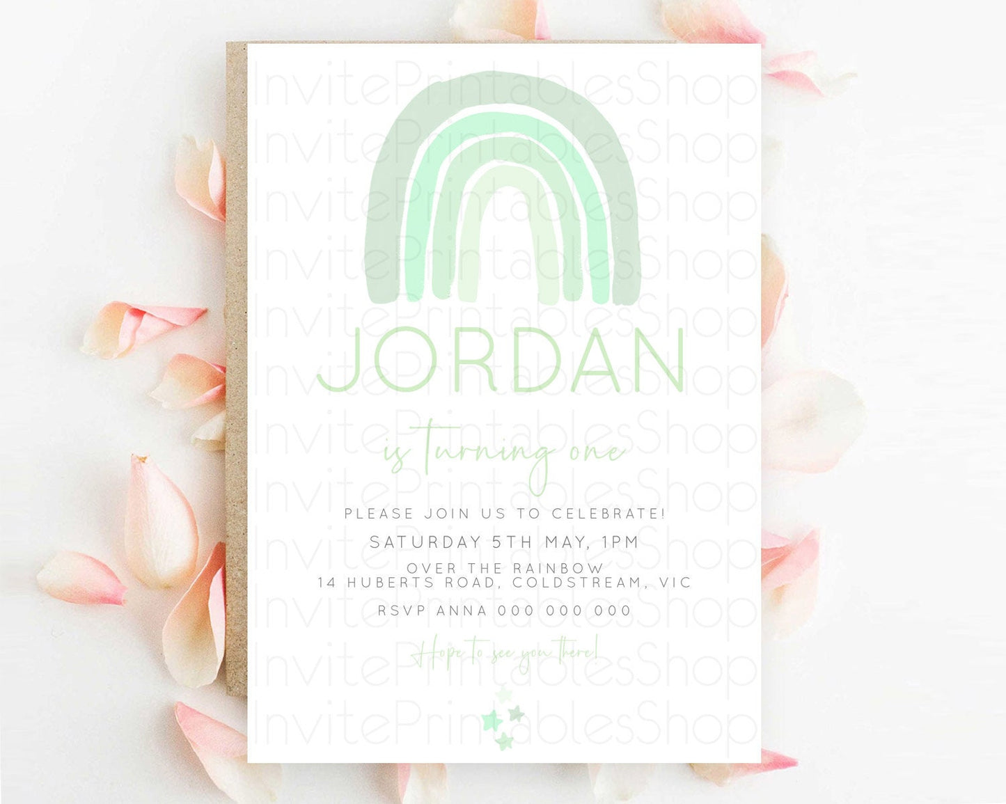 Pastel Rainbow Birthday Invitation Pastel Rainbow Invitation Rainbow Invitation Pastel Invitation Boho Rainbow 1st First Birthday D23099