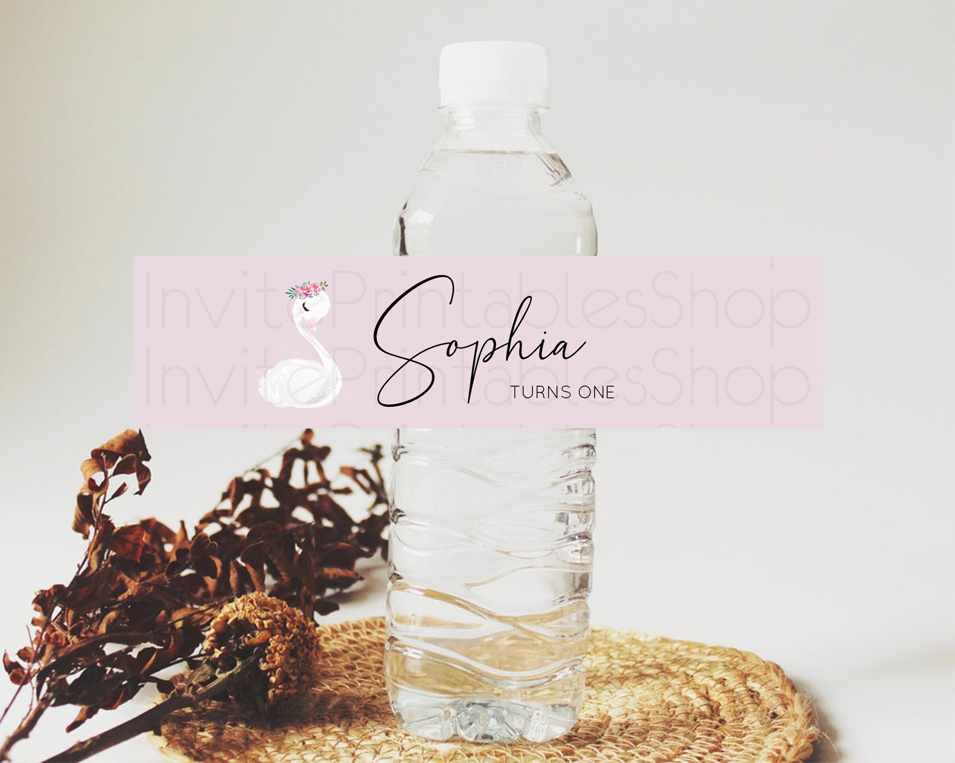 Editable Swan Water Label Template Swan Princess Ballet Party Decor Enchante