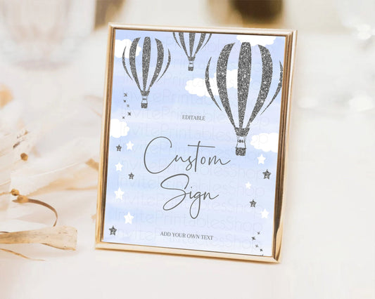 Editable Hot Air Balloon Sign Hot Air Balloon Table Sign Decor Adventure Awa