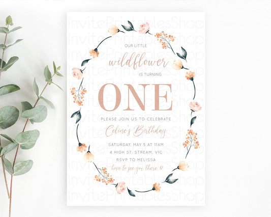 Secret Garden Invitation Wildflower Birthday Invitation Pastel Flowers Invite Enchanted Garden Boho Floral 3rd 2nd First Birthday D10240