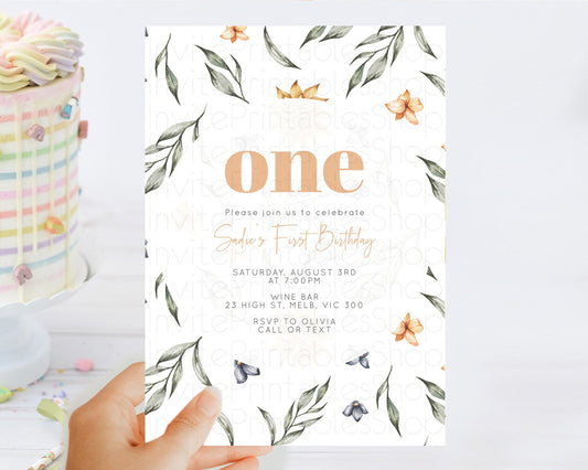 Editable Leafy Birthday Invitation Leafy Invitation Simple Greenery Invitati