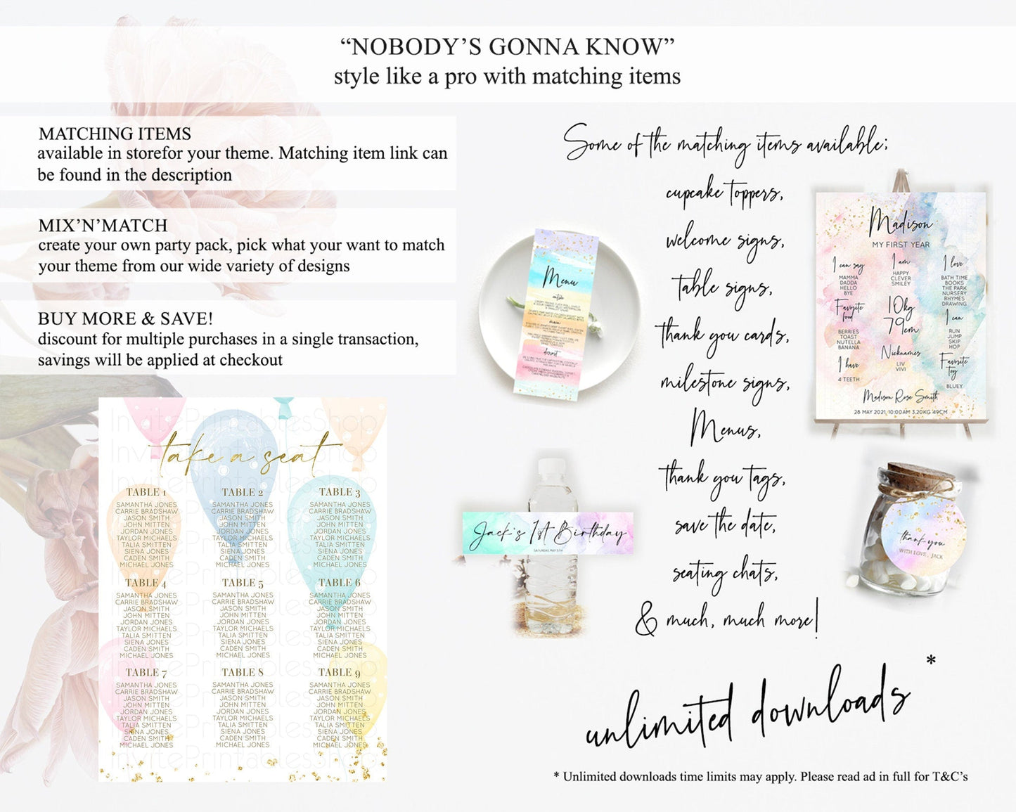 Balloon Seating Chart Pastel Seating Chart Pastel Balloon Seating Sign Colorful Pastel Rainbow Balloon Seating Board Balloon Decor D10182