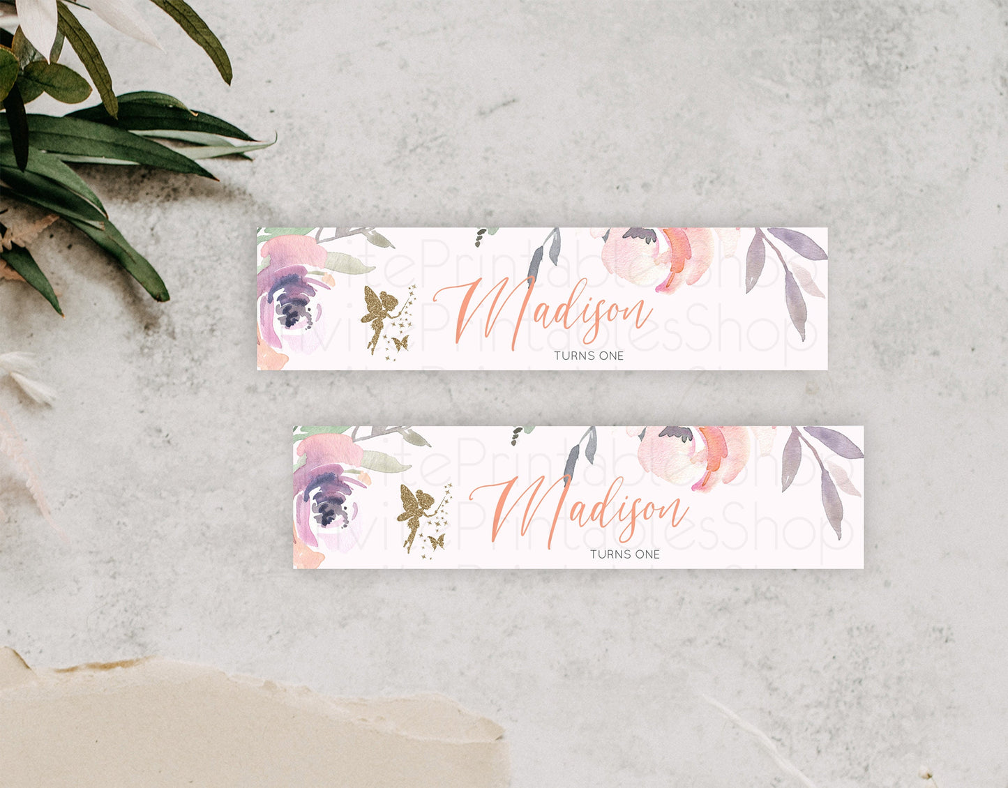 Fairy Water Label Enchanted Garden Pastel Floral Butterfly Party Decor Secret Garden Birthday Baptism Baby Shower Bridal Shower D10197