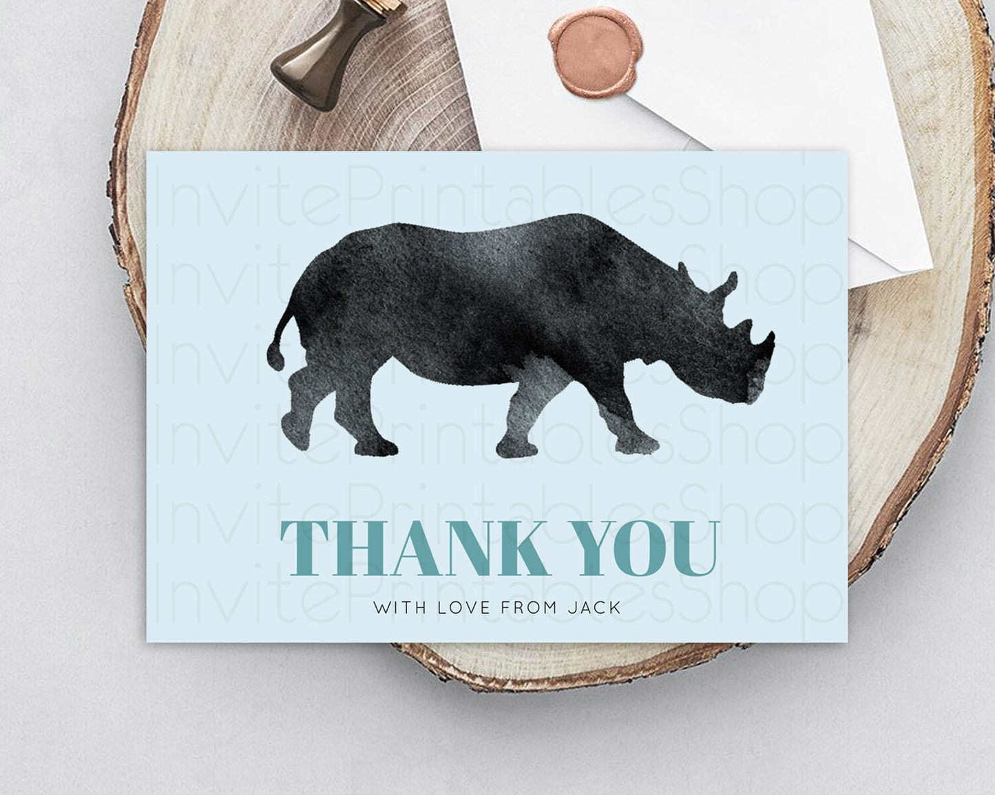 Rhino Thank You Rhino Thank You Card Rhino Birthday Thank You Card Rhino Card Template First Birthday Rhino Teacher Thank You Cards D10801