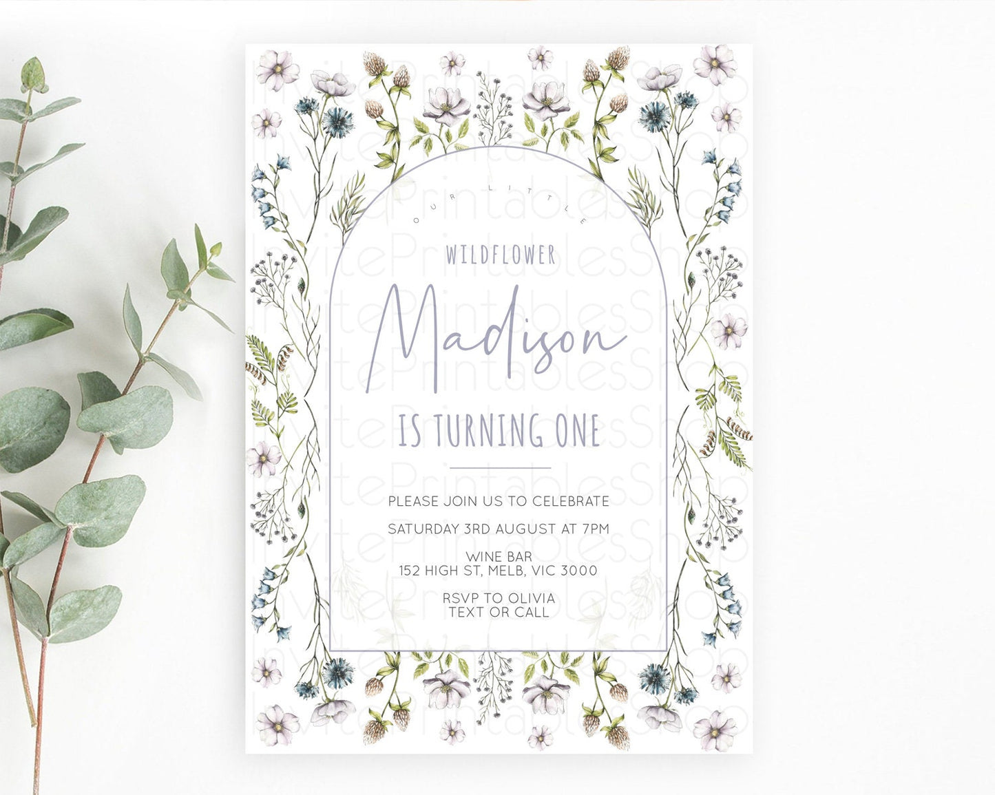 Secret Garden Invitation Wildflower Birthday Invitation Pastel Flowers Invite Enchanted Garden Boho Floral 3rd 2nd First Birthday D10603