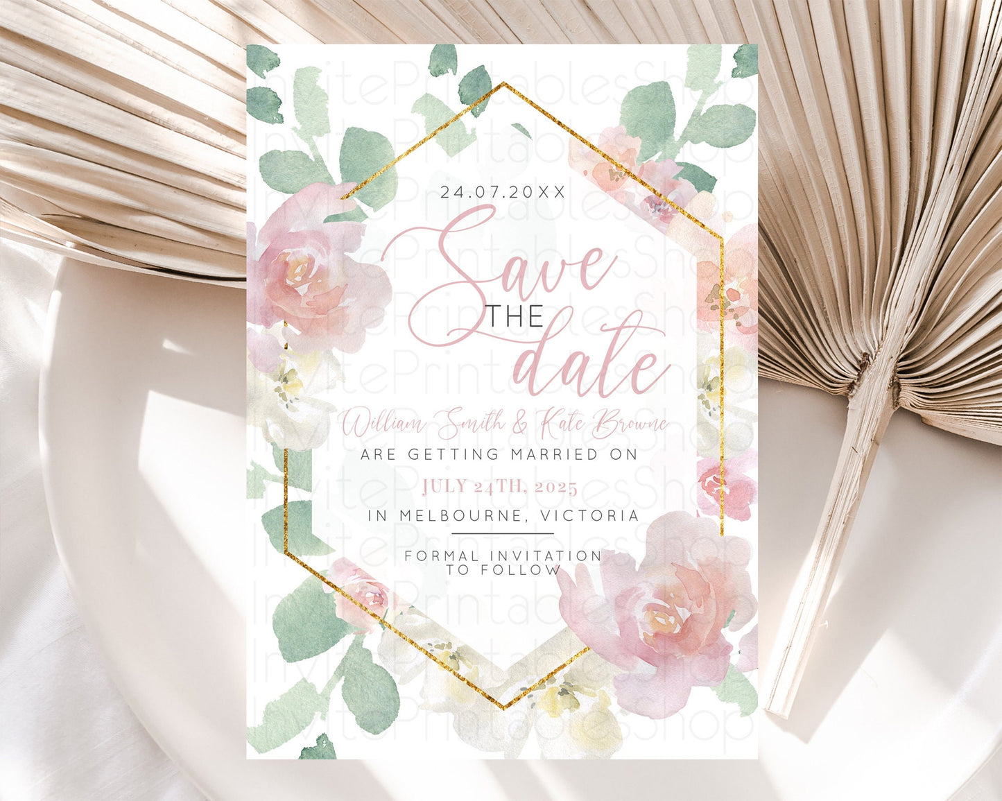 Wildflower Save The Date Template Secret Garden Save The Date Pastel Floral Garden Party Boho Flowers Birthday Baby Shower Wedding D10965