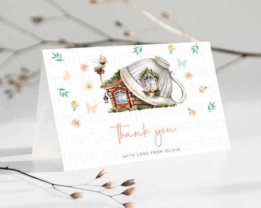 Editable Fairy Thank You Fairy Thank You Card Enchanted Garden Pastel Butter