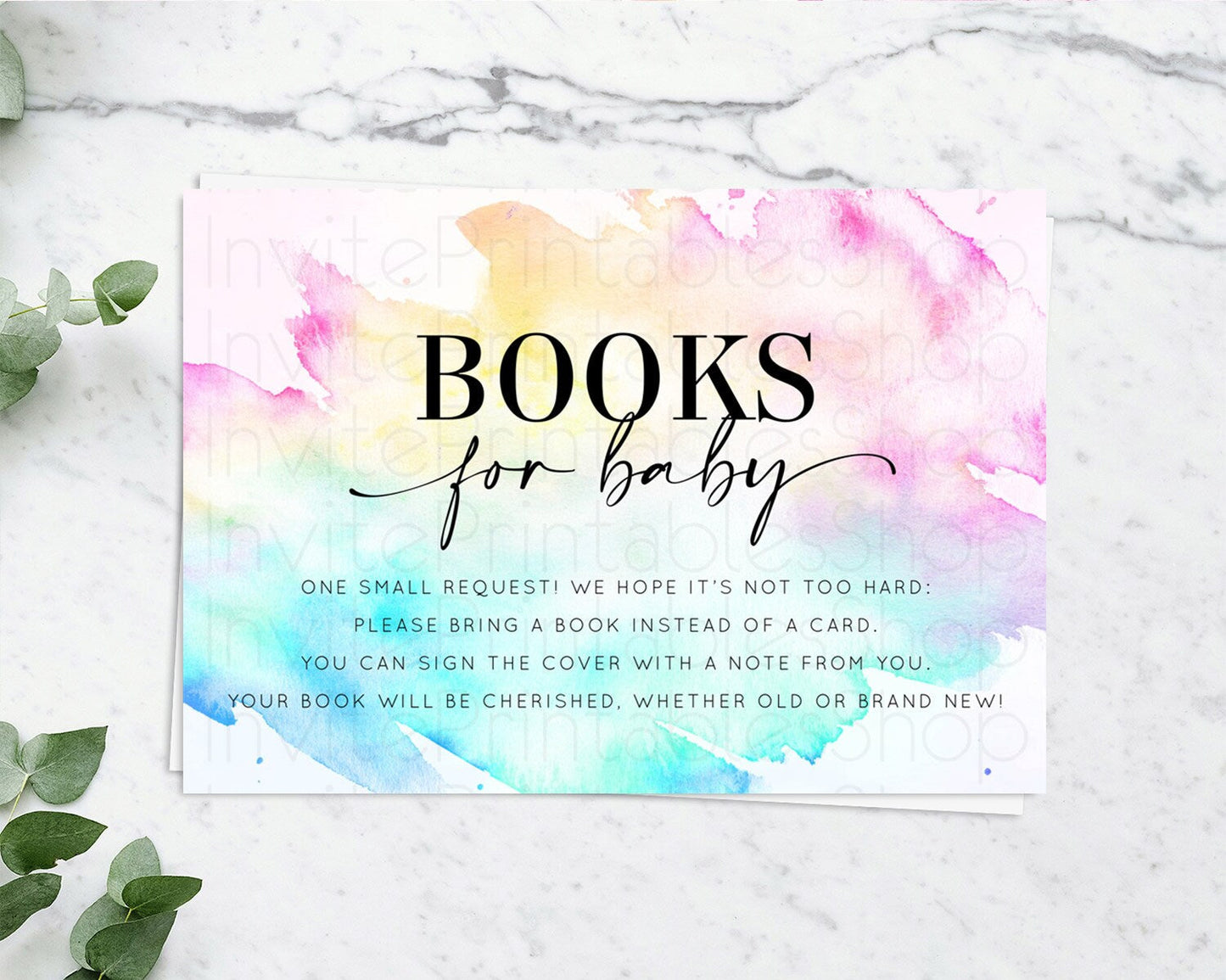 Pastel Books For Baby Card Pastel Rainbow Book Insert Colorful Ombre Watercolor Book Card Confetti Glitter Baby Book Poem Request D11020
