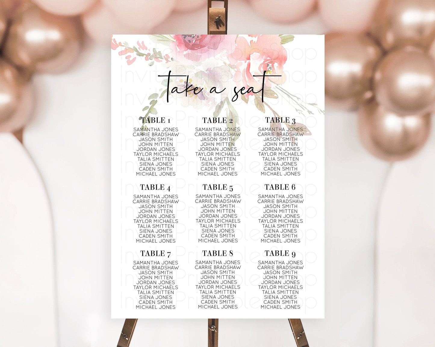 Secret Garden Seating Chart Wildflower Seating Chart Pastel Flowers Seating Chart Enchanted Garden Boho Floral Take A Seat Decor D10243