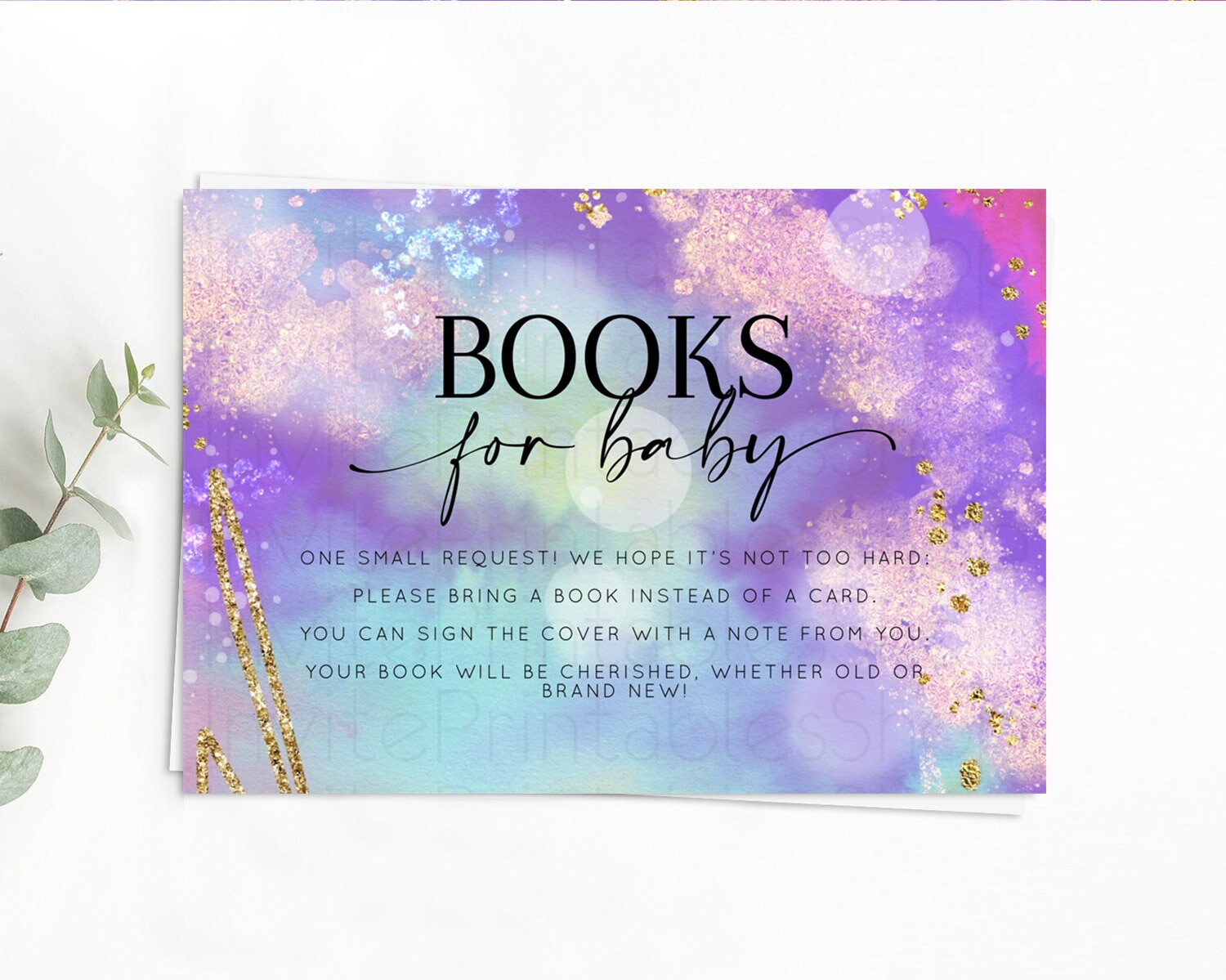 Editable Rainbow Books For Baby Card Pastel Book Insert Colorful Pastel Wate