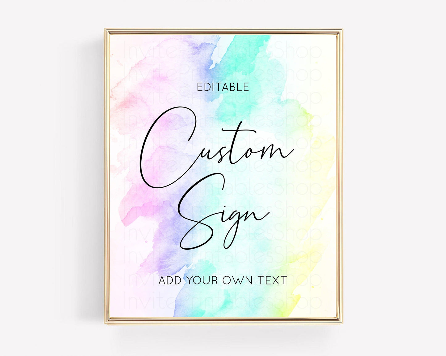 Pastel Rainbow Sign Cards Gifts Sign Table Signs Diaper Sign Books Sign Food Sign Custom Sign Glitter Wedding Birthday Baby Shower 8x10 C210