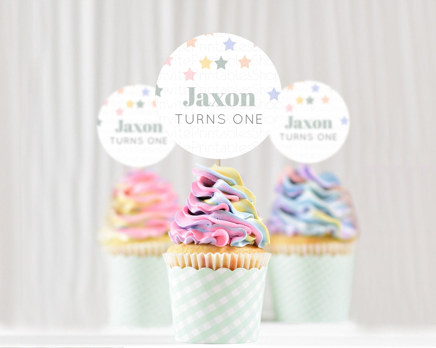 Star Cupcake Toppers Pastel Stars Cupcake Toppers Shooting Star Sprinkle Stars Rainbow Colorful Confetti Twinkle Little Star Decor D10795