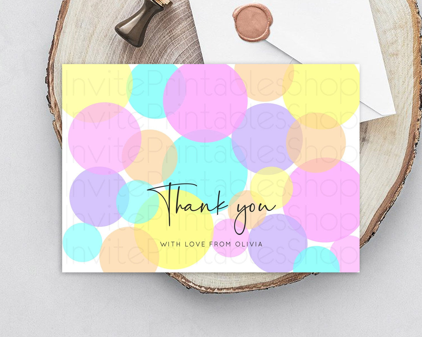 Rainbow Thank You Pastel Thank You Card Pastel Rainbow Birthday Thank You Confetti Colorful Pastel Cards Teacher Thank You Cards D10406