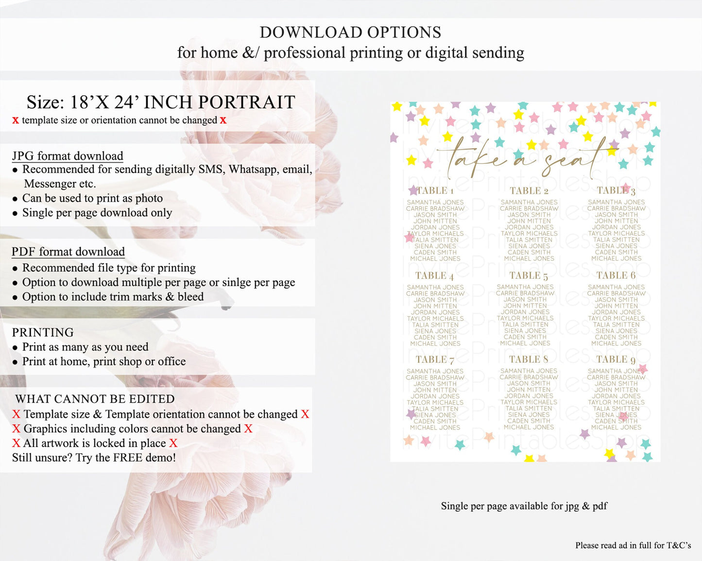 Star Seating Chart Pastel Stars Seating Chart Shooting Star Sprinkle Stars Rainbow Colorful Confetti Twinkle Little Star Decor D10601