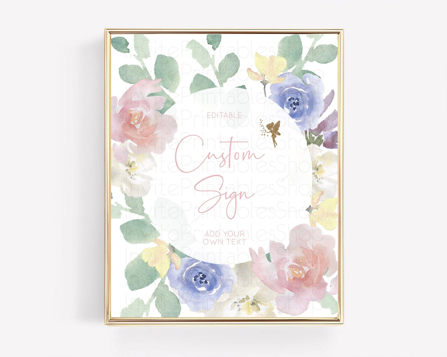 Fairy Sign Enchanted Garden Table Sign Décor Pastel Floral Butterfly Party Secret Garden Birthday Baptism Baby Shower Bridal Shower D10861