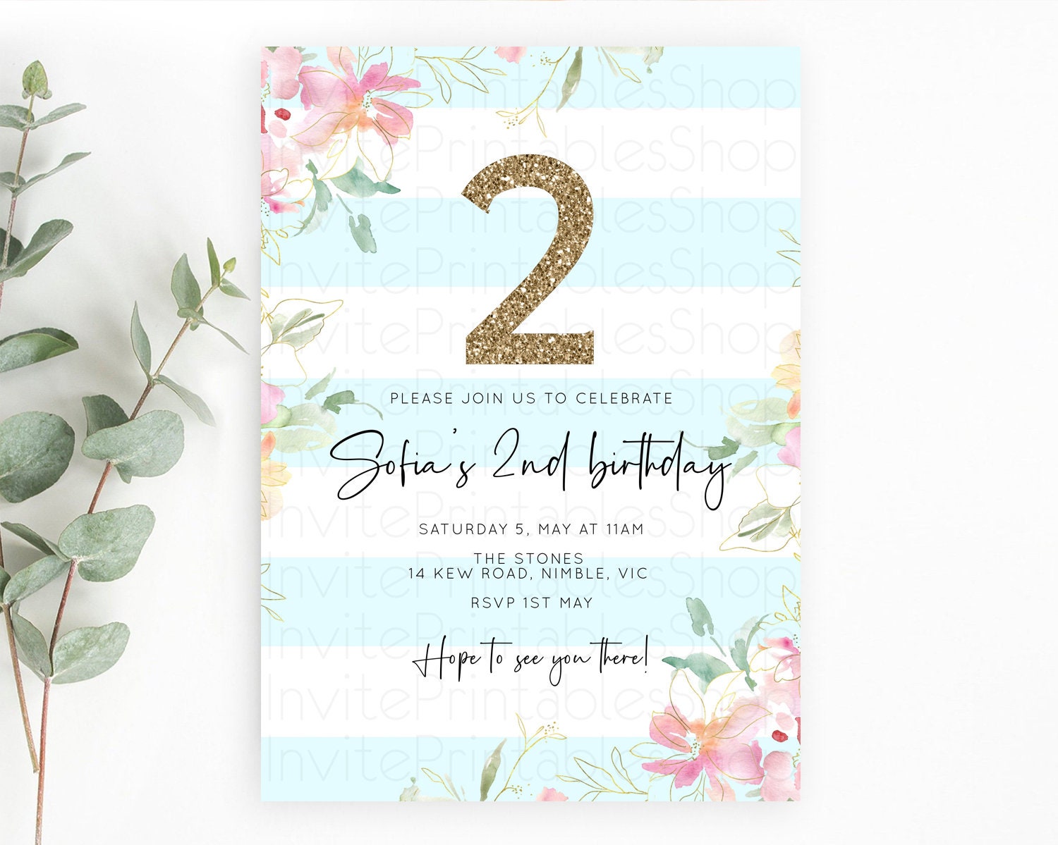 Editable Secret Garden Invitation Wildflower Birthday Invitation Pastel Flow
