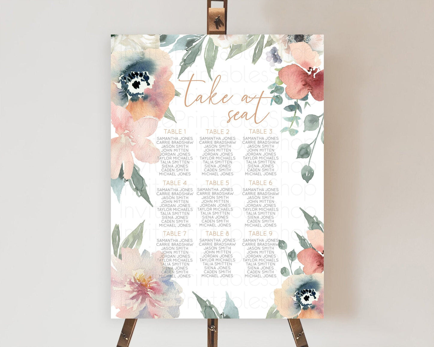 Secret Garden Seating Chart Wildflower Seating Chart Pastel Flowers Seating Chart Enchanted Garden Boho Floral Take A Seat Decor D10787