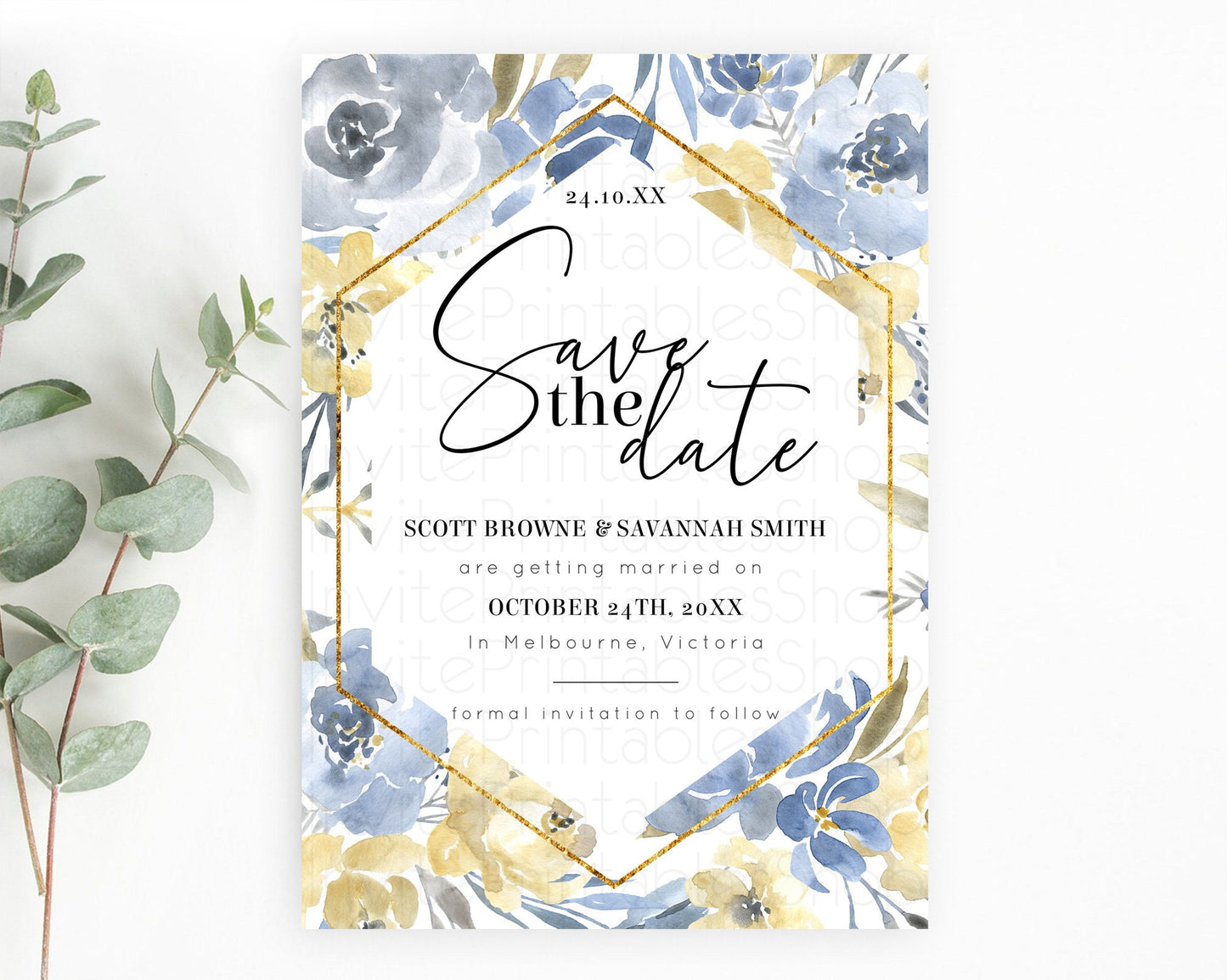 Wildflower Save The Date Template Secret Garden Save The Date Pastel Floral Garden Party Boho Flowers Birthday Baby Shower Wedding D10782