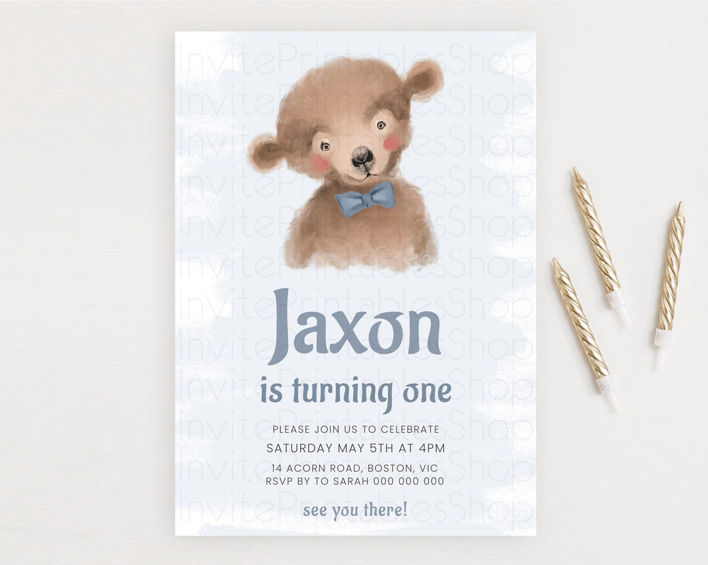 Bear Birthday Invitation Bear Invitation Forest Baby Invites Bear Woods Party Forest Adventure Bear Hunt Party 2nd First Birthday D10541