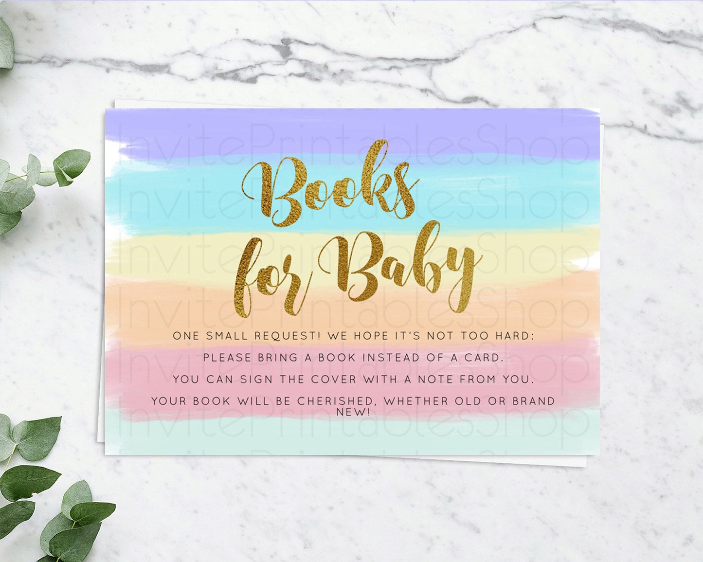 Pastel Books For Baby Card Pastel Rainbow Book Insert Colorful Ombre Watercolor Book Card Confetti Glitter Baby Book Poem Request D10510